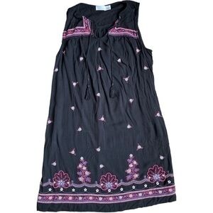 TIME & TRU size Large 12-14 sleeveless sun dress, swimsuit coverup, ties tassels